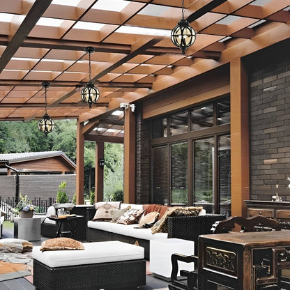 Pendant Light | Outdoor Globe Cage Design