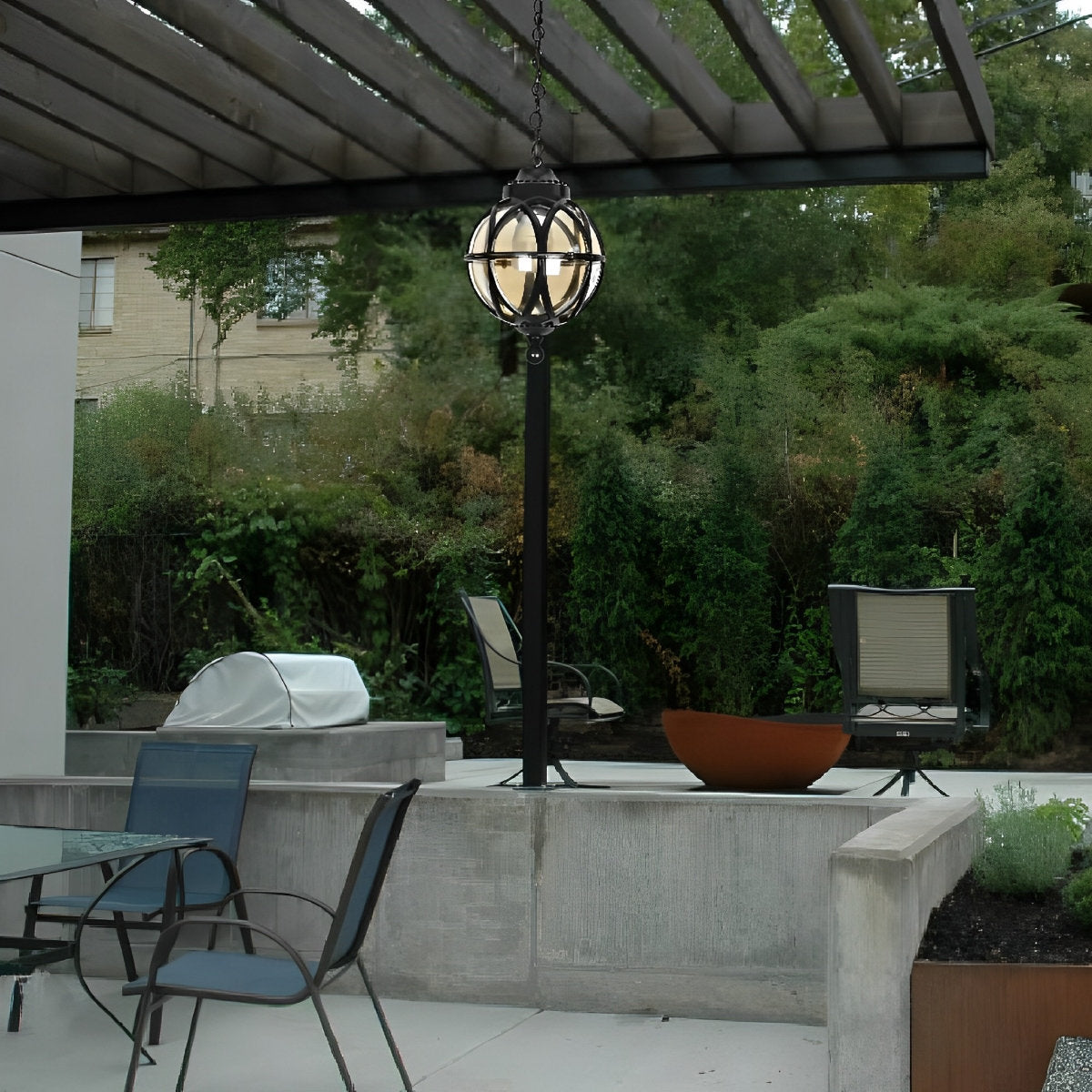 Pendant Light | Outdoor Globe Cage Design