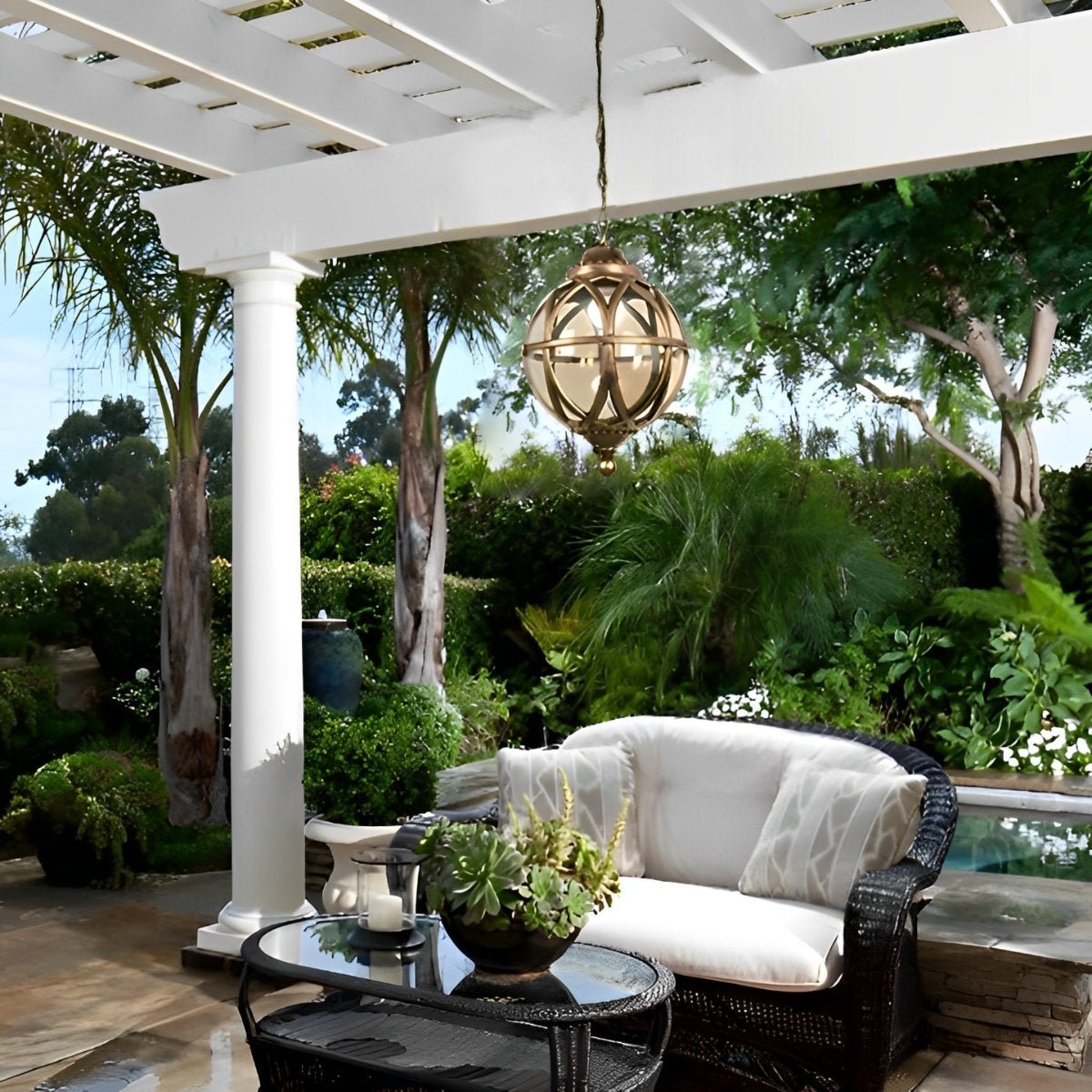 Pendant Light | Outdoor Globe Cage Design