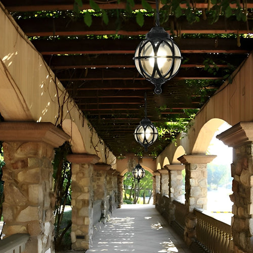 Pendant Light | Outdoor Globe Cage Design